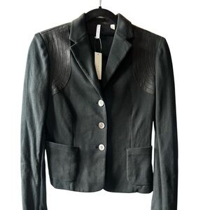 NWT IISLI Riders Black Blazer Leather /Cotton